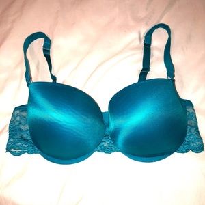Cacique 40D teal Balconette bra Lane Bryant adjust